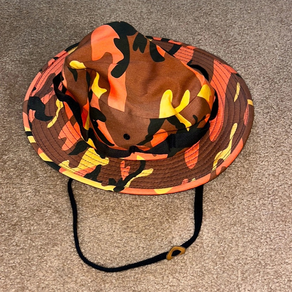 Orange Camo Bucket Hat Size Medium